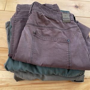 Bargain bundle of 3 work pants. Prana (x1) Carhartt (x2)